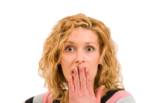 young woman frightened
