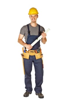 handyman with spirit level