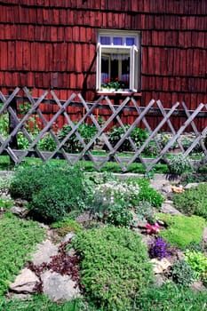 Czech Republic - Bohemian Forest - window old cottage with garden