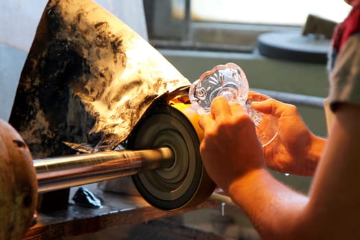hand work - glass-cutting in factory