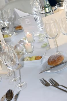 Festively set table