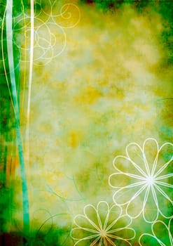 Background-Old-Blossoms-Green-beige