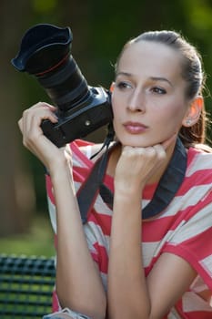 Woman with camera