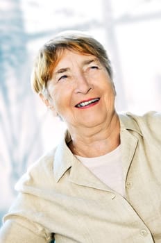Elderly woman smiling