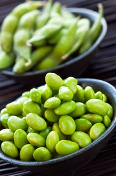 Soy beans in bowls