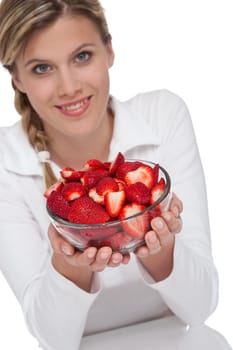 Healthy lifestyle series - Woman with strawberry