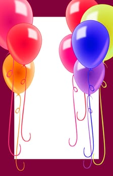 Balloons Colorful Left Right Frame