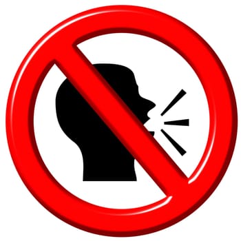 Do Not Speak 3d sign