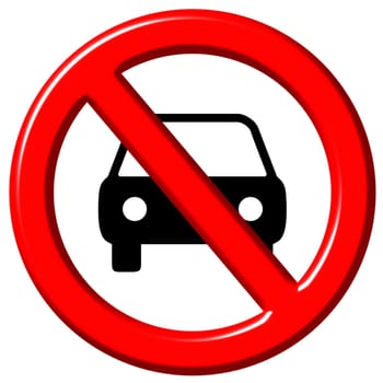No cars allowed 3d sign