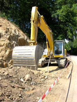 Excavator on construction site