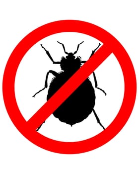 Prohibition sign for bed bugs