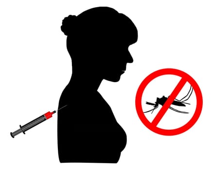Woman gets a vaccine against malaria