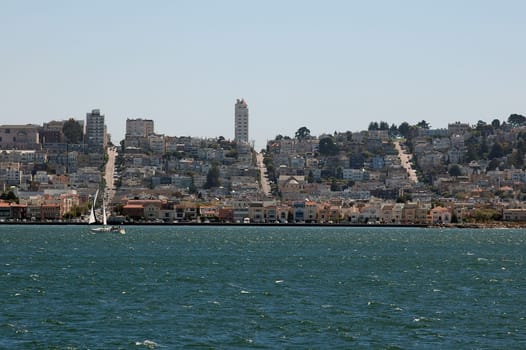 City view of San Francisco from the sea
