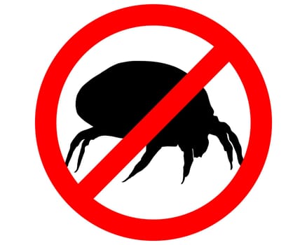 Prohibition sign for dust mites