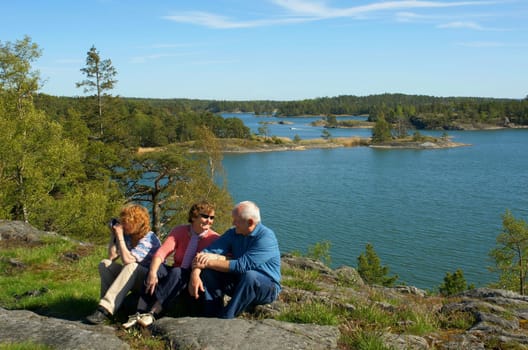 on a hike in the archipelago