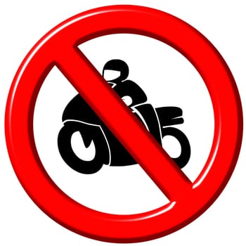 No motorbikes 3d sign