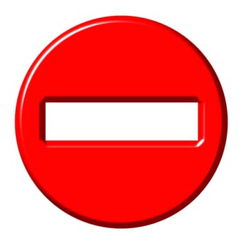 No entry 3d sign
