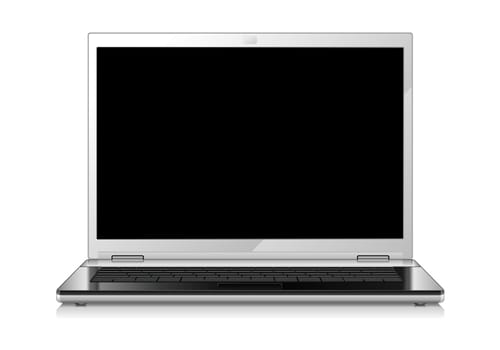 Laptop on white background