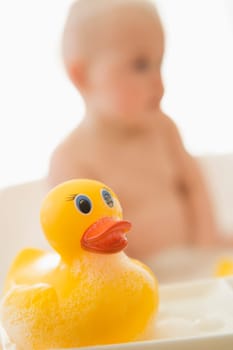 Baby in bubble bath
