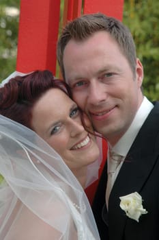 Portrait of newlyweds