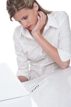 Woman working with laptop