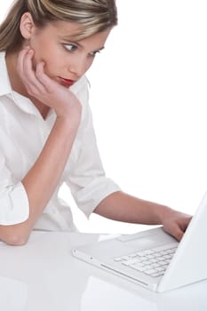 Woman working with laptop