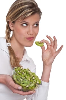 Healthy lifestyle - Woman kiwi