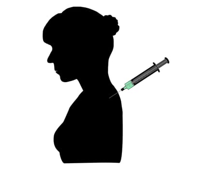 Woman gets vaccinated