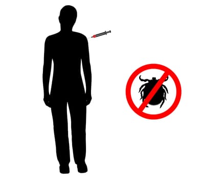 Woman gets a vaccination against ticks