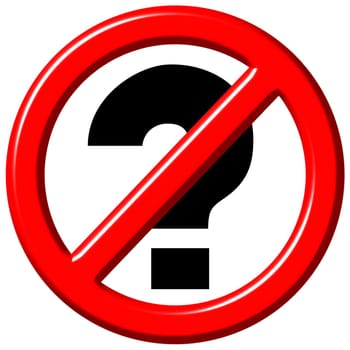 No questions 3d sign
