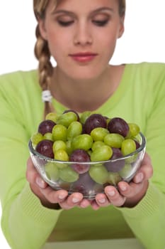 Healthy lifestyle - Woman with grapes