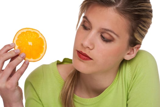 Healthy lifestyle series - Woman and orange