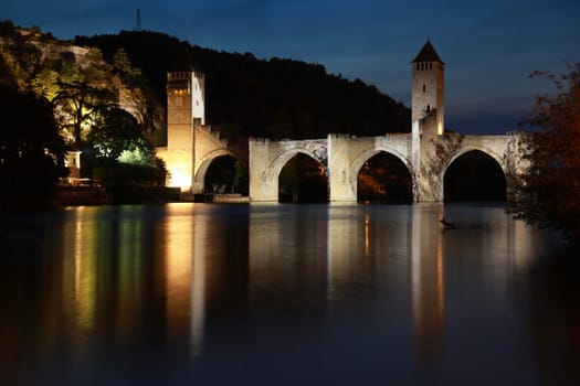 pont Valentré in Cahors across the Lot,France