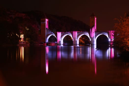 pont Valentré in Cahors across the Lot,France