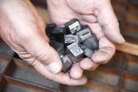 handful of metal type