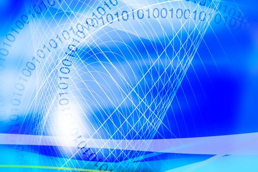 Cyber Cyan Blue Blurred Banner Bytes
