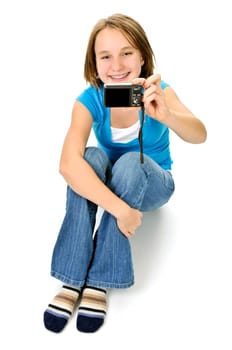 Girl taking self portrait