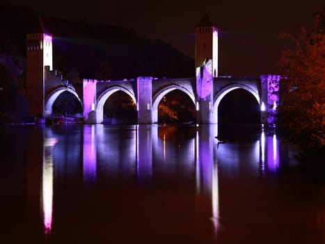 pont Valentré in Cahors across the Lot,France