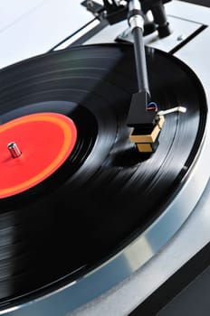 Record on turntable