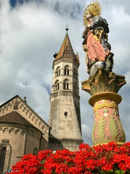 St. John's Church with Mary's Fountain in Schwäbisch Gmünd