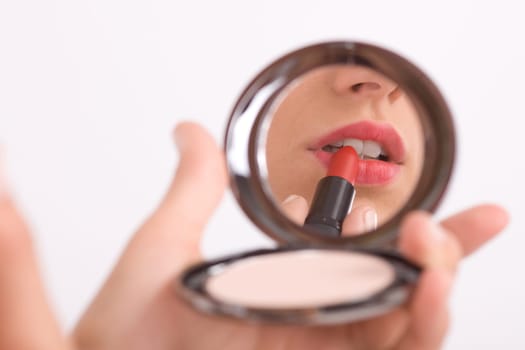 Lips in the mirror