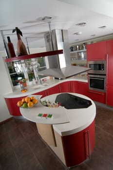 Red modern kitchen