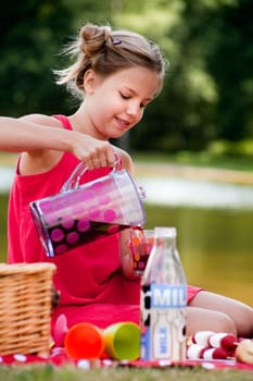 Teenage girl on a picknick