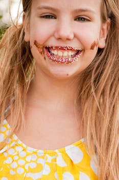 Smiling colored lips