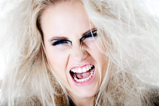 Wildly screaming at you with my white ha
