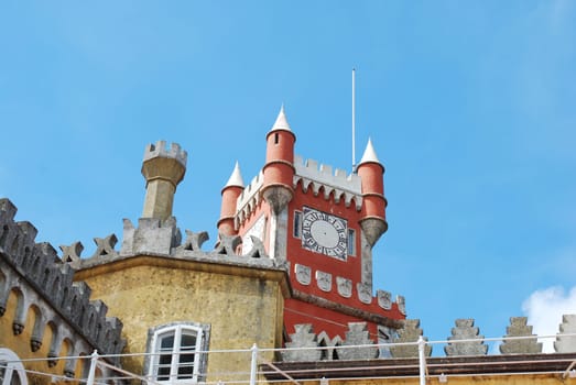 National Palace of Pena (clock tower) in Sintra, Portugal