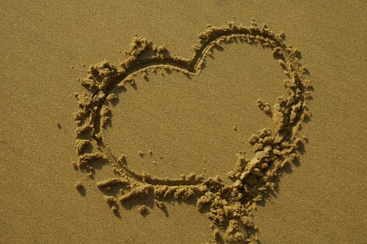 love heart on sand