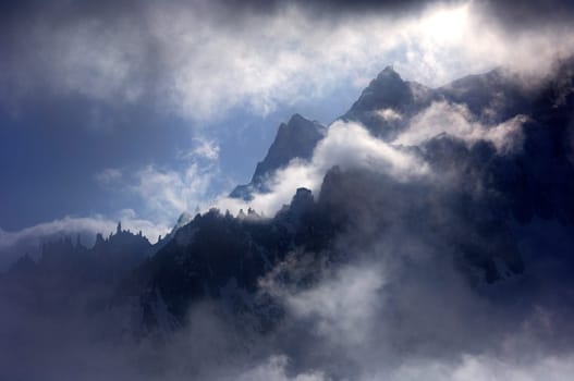 Cloudy mood in the Alps