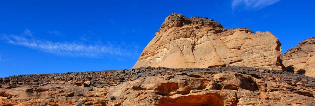Sandstone formation in the rocky desert