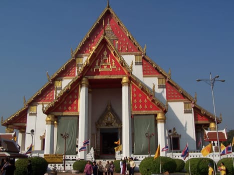 In front of the ruins of Ayutthaya